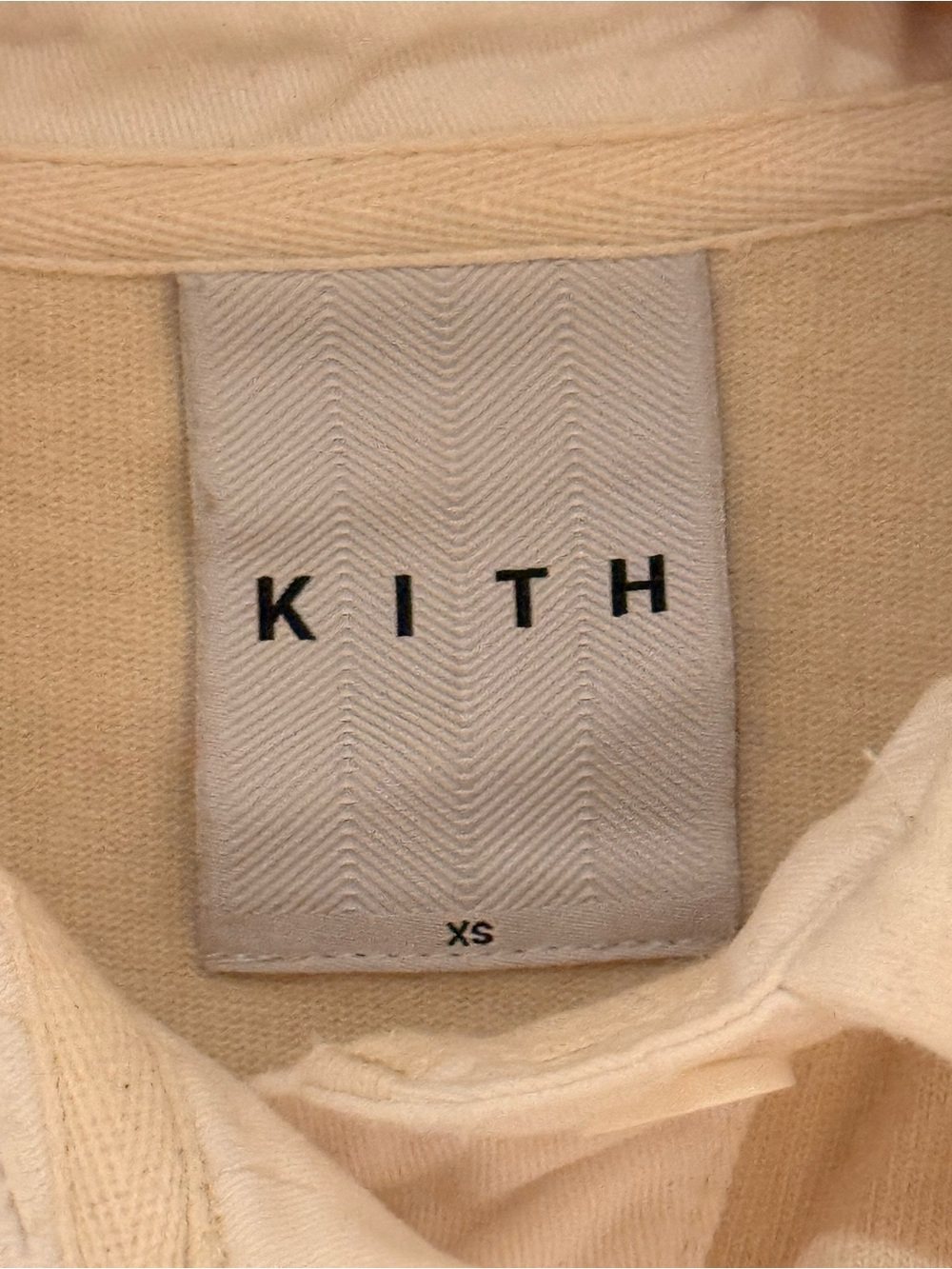 Kith Rugby Polo Top in Cream & White - Picture 3 of 6